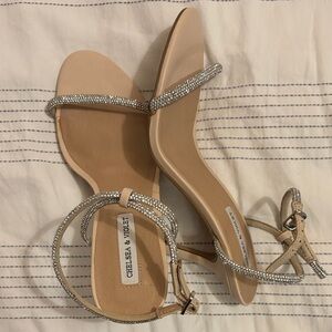 Chelsea & Violet Nude Heels with Sparkling Straps